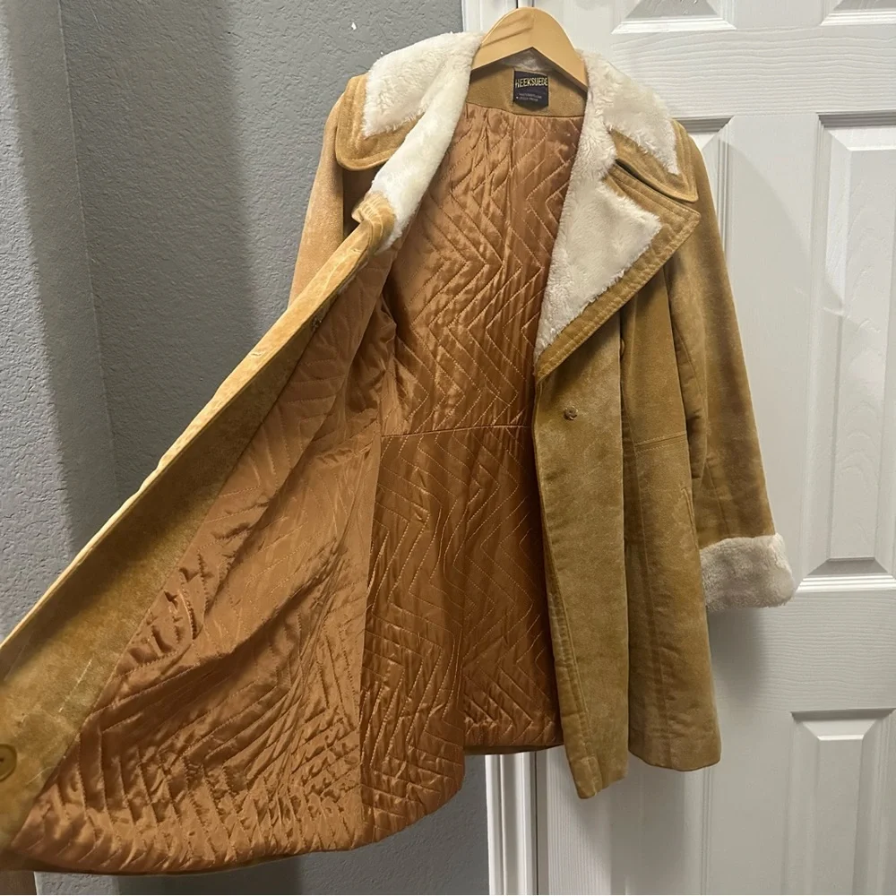 Vintage genuine Heeksuede brown jacket winter coat women’s size small medium - Picture 7 of 8
